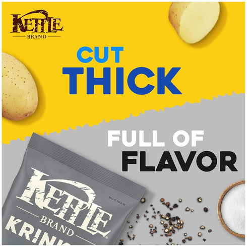 Kettle Foods Potato Chips Krinkle Salt & Fresh Ground Pepper, 5 Oz...