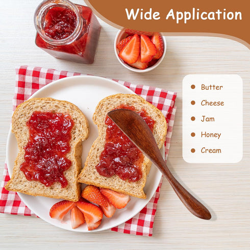6Pcs Wooden Butter Knife, 5.9 Inch Jelly Cheese Spreaders Jam Sandwich Spreaders Cream Spreader Mini Wooden Spatulas Condiment Knives for Kitchen ...