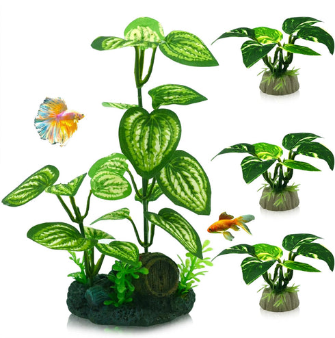 Aquarium Silk Plants for Betta Fish Tank, Aquarium Plant Aquatic Water Grass Foreground Decor?Fish Tank Decorations(4PCS Green Grasses)...
