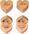 Strova Heart Shaped Wooden Ring Box for Wedding Rings – Set of 2 with Engraved Mr. & Mrs. Lettering – Ring Bearer Box for Display or Personal Orga...