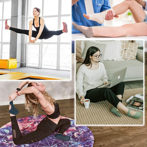 unenow Non Slip Grip Yoga Socks for Women with Cushion for Pilates, Barre, Home...