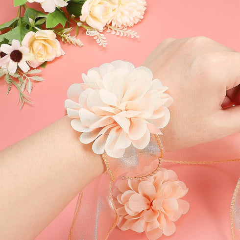 PATIKIL 3.9" Chiffon Flowers, 10 Pcs Mesh Fabric Flowers Sewing Fabric Appliques Headband Embellishments for DIY Craft Wedding Decor, Red...