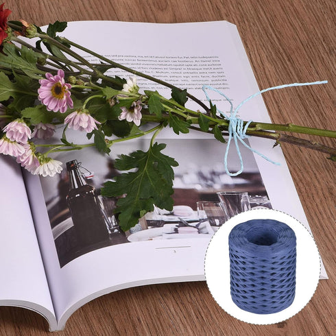 MECCANIXITY Raffia Paper Craft Rope Ribbon Packing Paper Rope 219 Yards Length Handmade Navy Blue for DIY Decoration Gift Packaging...