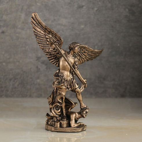 Veronese Design 4 Inch Archangel Saint Michael Slaying Demon Resin Figurine Hand Painted Bronze Finish...