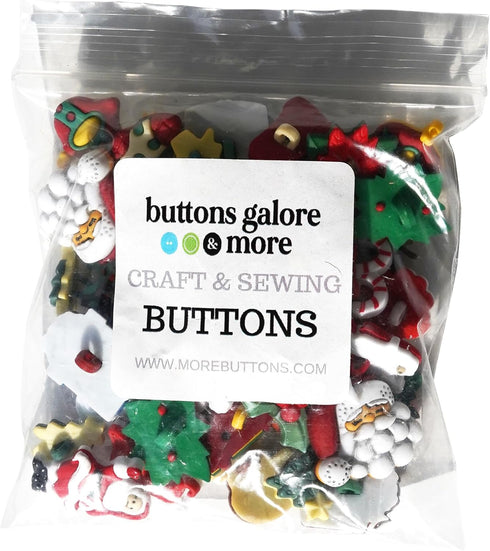 Buttons Galore Christmas Super Value Pack Craft Buttons, Red 50 Pack...