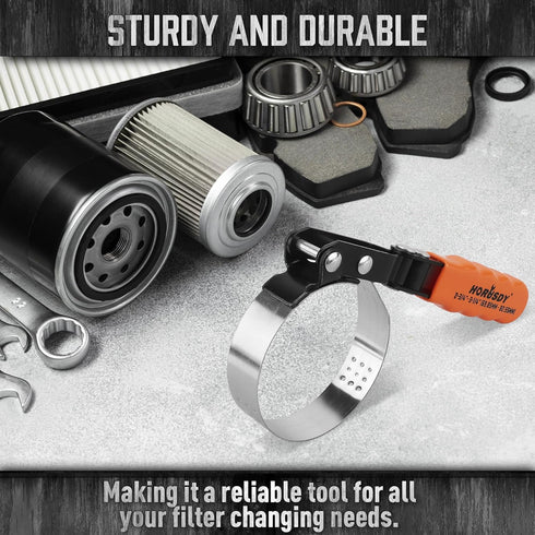 HORUSDY Small Swivel Oil Filter Wrench, 2-3/4" to 3-1/4" Oil Filter Removal Tool Fits Filters, Adjustable Oil Filter Removal Tool...