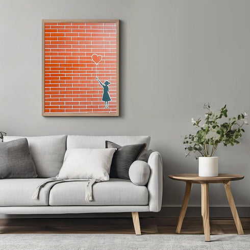 Posterizer 1 pcs-girl with heart balloon-cute girly abstract poster -2-Romantic Art Gift for Daughter, Son, Kids Decor for nursery toddlers kids r...