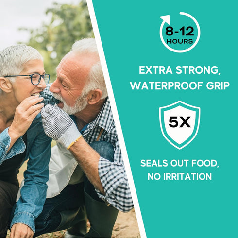 Extra Strong Denture Adhesive Cream, 12 Hour Hold Dental Glue, Waterproof, Zinc & Fluoride Free, Easy Apply Nozzle, Seals Food Out for Comfort, Mi...