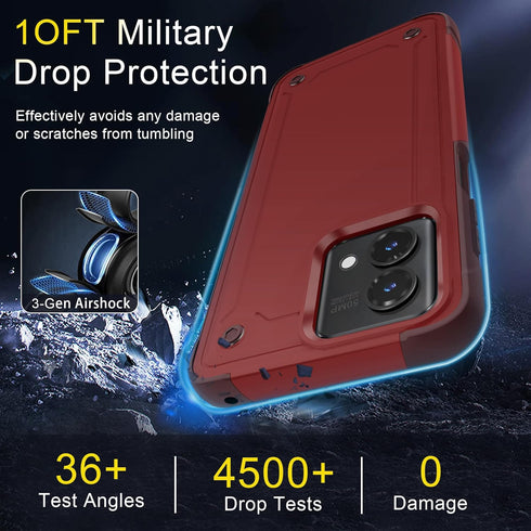 for Moto G Stylus 5G 2023 Case with 1 Screen Protector, Military Grade Drop Protection, Heavy Duty Rugged Shockproof Protective Phone Cover, Red...