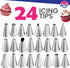 Riccle 94 pcs Cake Decorating Kit with Cake Turntable - Includes 50pcs 16 Inch Disposable + 2 Reusable Piping Bags and Tips Set, 24 Icing Piping T...