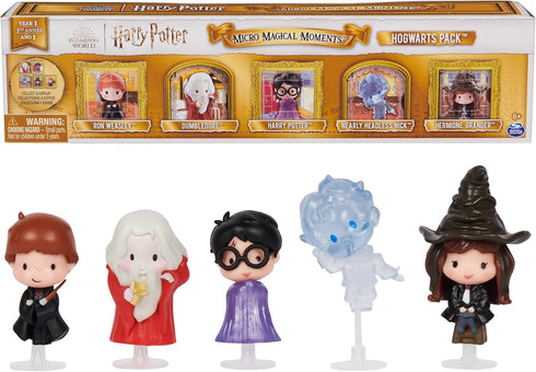 Wizarding World Harry Potter, Micro Magical Moments Hogwarts 5-Pack Mini Figures Gift Set with Display Cases (Amazon Exclusive), Kids Toys for Age...