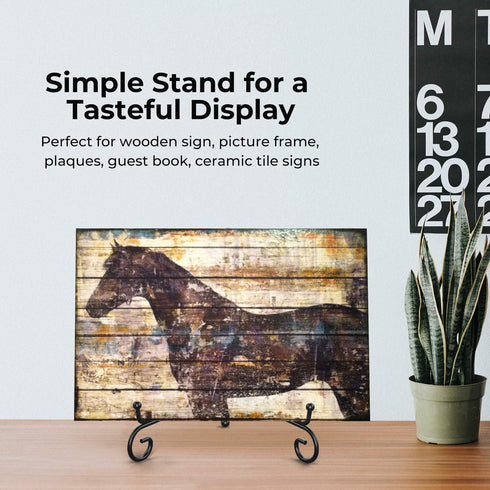 TR-LIFE 4 Pack Plate Stands for Display - 10 Inch Plate Holder Display Stand + Metal Easel Stand for Picture Frame, Decorative Plates, Book, Photo...