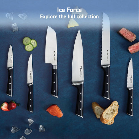 T-fal Ice Force German Stainless Steel Bread Knife 8 Inch, Long Lasting Sharpness, High Cutting Precision, Superior Durability, Ultra Sharp Blades...