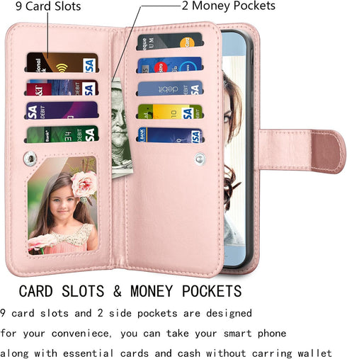 NJJEX Wallet Case for Galaxy J3 2018/Eclipse 2/J3 Orbit/J3 Achieve/Express Prim 3/Amp Prim 3/J3 Aura/Sol 3/J3 V 3rd/J3 Star, PU Leather Card Slots...