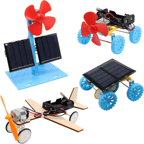 4 in 1 Solar Power & Electric Motor STEM Kits,Science Experiment Projects for Kids Beginners,Electronic Assembly Solar Powered Toy Kit,DIY Educati...