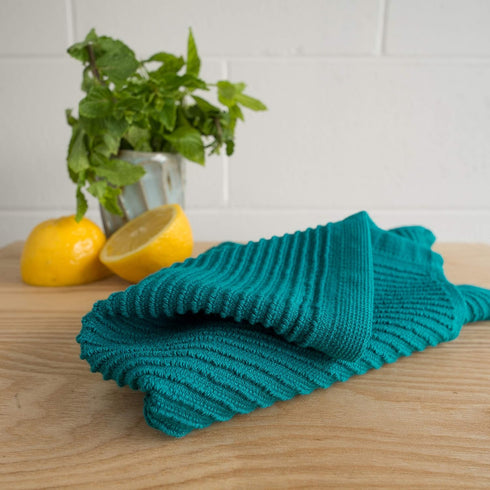 Now Designs Ripple Kitchen Dishcloth, Set of 4, Peacock Green...