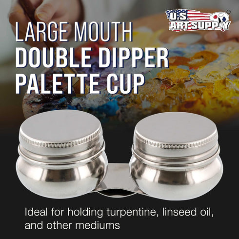 US Art Supply Large Mouth Double Dipper Pallete Cup...