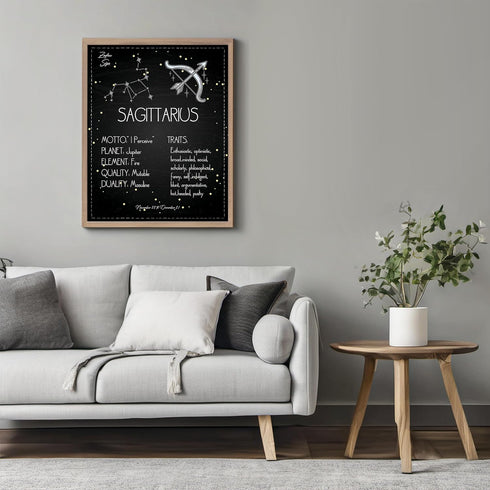 Posterizer 1 pcs-Astrology Posters-Zodiac Sign Sagittarius-Astrology & Zodiac Art-Astronomy- Gift for Steampunk and Astrology Lovers-Living Room B...