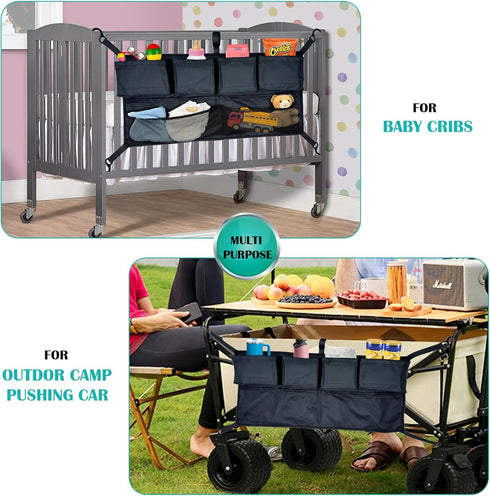 WF Stroller Cargo Net Organizer with Hooks, Compatible with WF All W-Series Stroller Wagons for Side Storage Attachment Accessories...