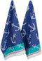 DII Anchor's Away Collection Kitchen, Dishtowel Set, 18x28, Jacquard, 2 Piece...