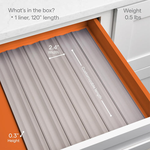 YouCopia SpiceLiner Spice Rack Drawer Organizer (Universal Fit 10’ Roll),Gray...