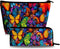 Colorful Butterfly Makeup Bag Cosmetic Bag for Women,1Pcs Large Capacity Makeup Bags and 1Pcs Pencil Case Makeup Brushes Storage Bag Travel Toilet...