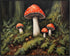 Posterizer 1 pcs-cute mushrooms in the wild-oil painting style 4-Floral & Botanical Art-Landscape & Nature Art-Decor for Home & Office- unframed w...