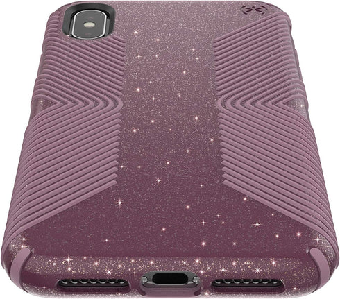 Speck Products Presidio Grip + Glitter iPhone Xs Max Case, Starlit Purple with Gold Glitter/Cattleya Pink (117107-7574)...