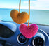 Hearts Crochet Handmade Car Rearview Mirror Hanging Ornament Car Interior Accessories...