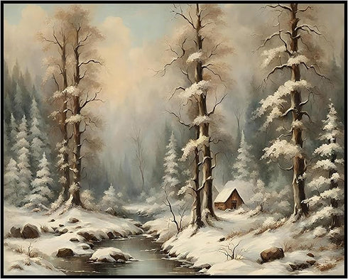 Posterizer 1 pcs-snowy winter scene of trees and nature 1-Landscape & Nature Art-GIft for Men Women Teens-Living Room Bedroom Decor- unframed wall...