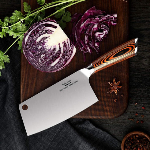 Cleaver Knife Ultra Sharp Meat Cleaver 7 inch Butcher Knife. High Carbon German Stainless Steel Chef Knives for Kitchen and Restaurant...