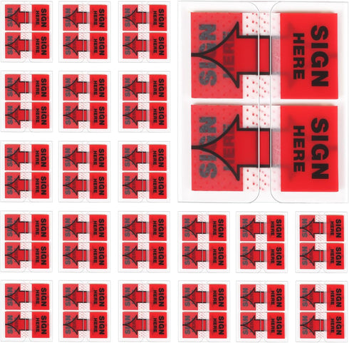 1500pcs/30 Packs Sign Here Tabs, Sign Here Stickers with Arrow Symbols, Sign Here Sticky Notes Arrow Tabs Sign Here Flags for Reminder Office Scho...