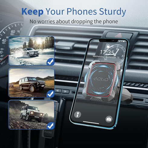 OQTIQ Magnetic CD Phone Car Mount for Car CD Player, Built-in 6 Strong Magnets, Compatible with Samsung Galaxy, LG, and More, Secure Mounting with...