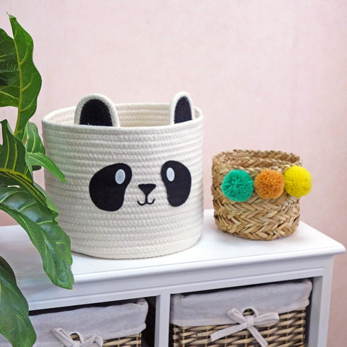 T&T Homewares Small Cute Panda Bear Basket for Kids Room Decor, Baby Shower, Baby Diaper Organizer, Baby Laundry Baskets, Woodland Nursery Decor, ...