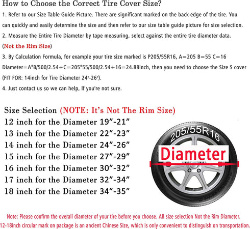 Moonet PVC Leather Spare Tire Wheel Cover for Car Truck SUV Camper Trailer Universal Fit RV JP FJ, R15 Black (for Overall Wheel Diameter 27-29 inc...