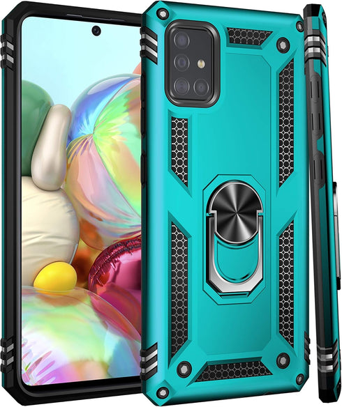 LUMARKE for Galaxy A51 4G Case with Screen Protector,Pass 16ft. Drop Tested Military Grade Protective Phone Cover with Magnetic Ring Kickstand Com...