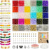 6mm Glass Beads for Bracelets 1400pcs, 24 Colors Crystal Beads for Jewelry Making Round Beads Bracelet Making Kit DIY Crafts with Spacer Beads Cha...