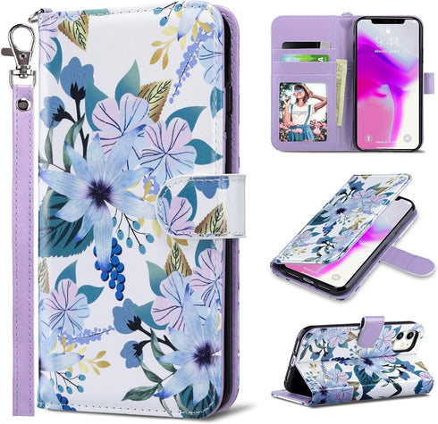 ULAK Compatible with iPhone 11 Wallet Case with Card Holder, PU Leather Flip Cover with Kickstand Magnetic Closure, Shockproof Protective Phone Ca...