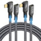 90 Degree USB C 3.2 Extension Cable, 2 x USB 3.2 Gen2 Type-C Male to Female Extender Cable Ultra 4K@60Hz 240W Charging 20Gbps Data Transfer with S...