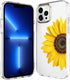 BAISRKE Compatible with iPhone 13 Pro Case, Clear Case with Sunflower, for Women, Shockproof Hard Back Cover for iPhone 13 Pro 6.1 inch 2021 - Yel...