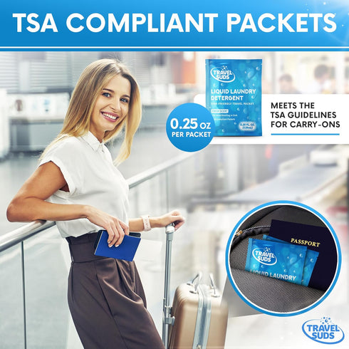 TravelSuds Laundry Detergent Sink Packets (20 pack) | Travel Laundry Detergent for Hand Washing in the Sink, Includes Free Sink Stopper | Pack of ...
