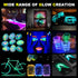 HTVRONT Glow in The Dark Pigment Powder (12 colors, 0.7 oz / 20 g Each), Glow in The Dark Resin Pigment with UV Lamp, Glow in the Dark Mica Powder...
