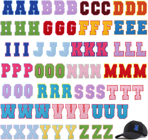 78PCS Iron-on Letter Patches A-Z Embroidered Alphabet Applique Sew-on Letter Patches with Iron-on Adhesive for Decorating Repair Hats Shirts Jeans...