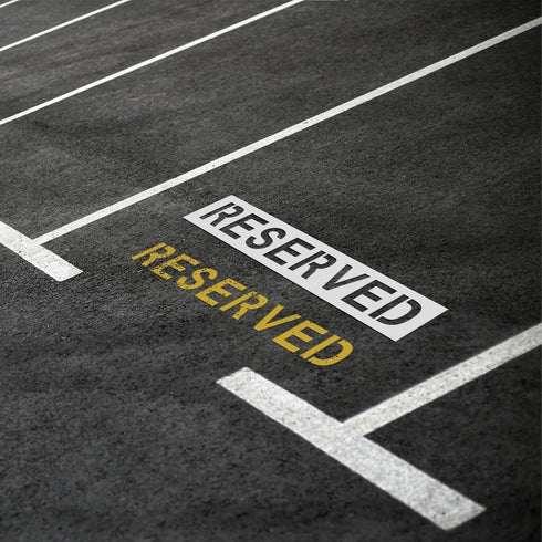 2pcs Reserved Stencil, 28.74x5.9 inch Reserved Parking Sign Spray Painting Letter Stencil Reusable Reserved Template for Parking Lot Concrete Curb...