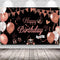 KOKAR Happy Birthday Decorations Banner, Large Black and Rose Gold Happy Birthday Banner Sign, Happy Birthday Backdrop for Girls Women Birthday Pa...