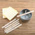 MILIVIXAY 3.5" Candle Wick Bundle: 100PCS Candle Wicks, 100PCS Candle Wick Stickers and 6PCS Wooden Candle Wick Holders - Wicks Coated with Paraff...