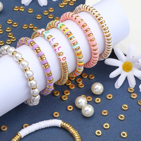 1500pcs 6mm Gold Flat Round Spacer Beads Disc Loose Jewelry Making Beads for DIY Bracelet Necklace Earring Craft Supplies...