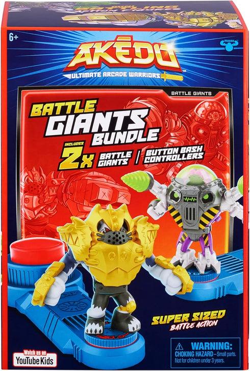 Akedo - Ultimate Arcade Warriors Battle Giants Versus Pack - Drillborg VS Alphawolf - Mini Battling Action Figures Ready, Fight, Split Strike For ...