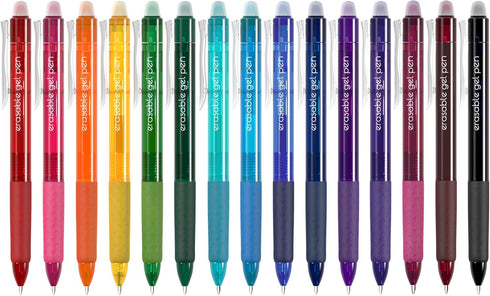 Vanstek 15 Colors Retractable Erasable Gel Pens Clicker, Fine Point(0.7), Make Mistakes Disappear, Premium Comfort Grip for Drawing Writing Planne...