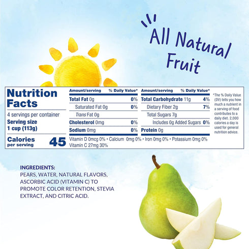 Dole Fruit Bowls No Sugar Added Snacks, Diced Pears 4oz 24 Cups, Gluten & Dairy Free, Bulk Lunch Snacks for Kids & Adults...